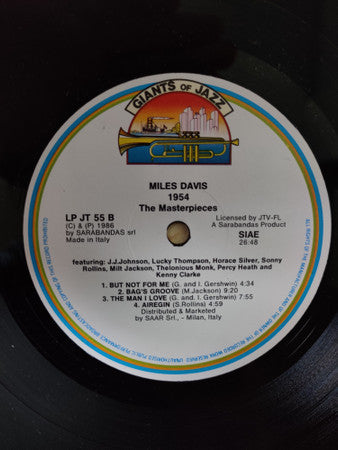 Miles Davis ~ 1954  - The Masterpieces (Vinyl) - Djungel & Jazz
