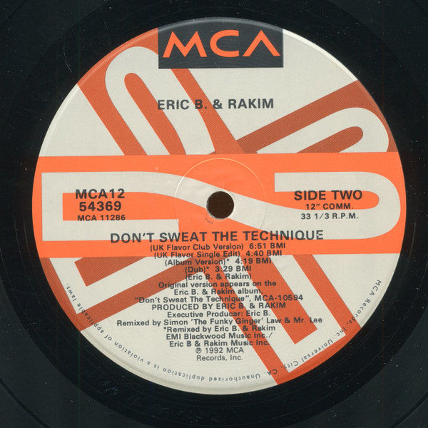 Eric B. & Rakim ~ Don't Sweat The Technique (Vinyl) - Djungel & Jazz
