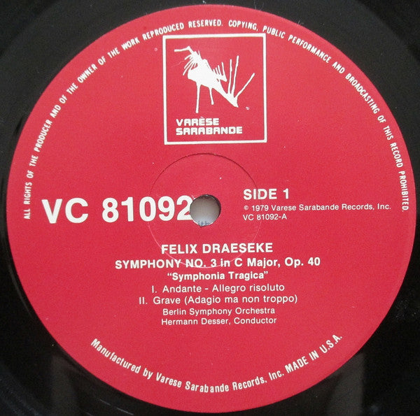 Felix Draeseke | Hermann Desser, Berliner Symphoniker ~ Symphonie No. 3 "Symphonia Tragica" (Vinyl) - Djungel & Jazz