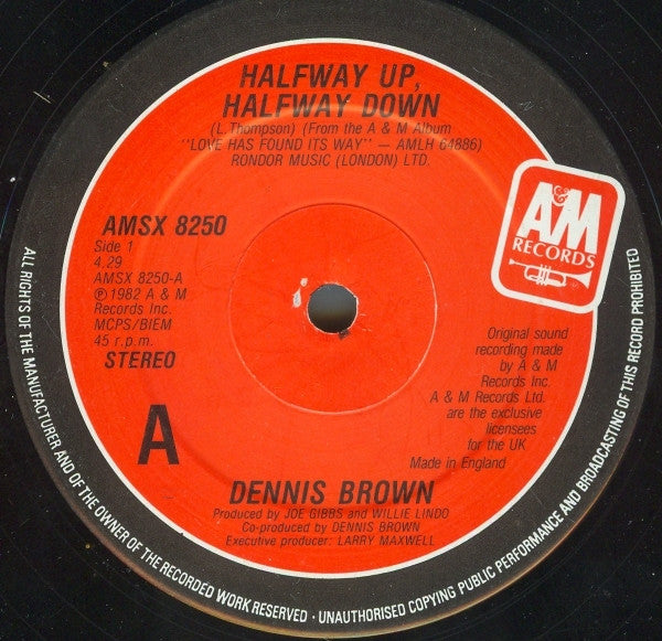 Dennis Brown : Halfway Up Halfway Down  (12")
