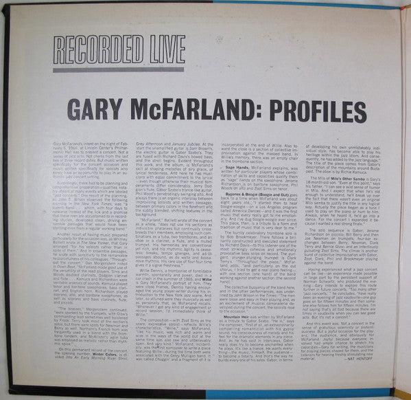 Gary McFarland ~ Profiles (Vinyl) - Djungel & Jazz