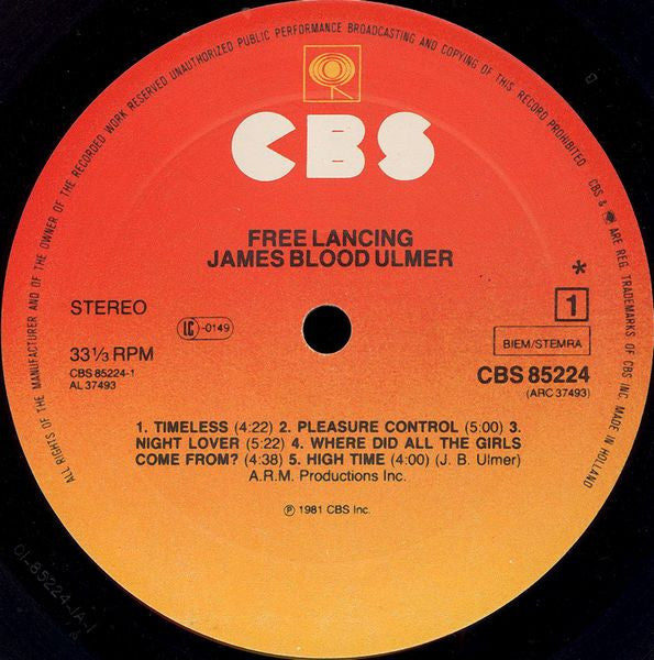 James Blood Ulmer ~ Free Lancing (Vinyl) - Djungel & Jazz
