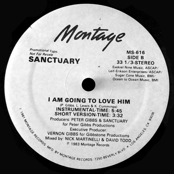 Sanctuary (3) : I Am Going To Love Him (12", Promo)