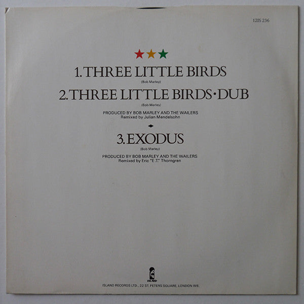 Bob Marley & The Wailers : Three Little Birds (12", Single)