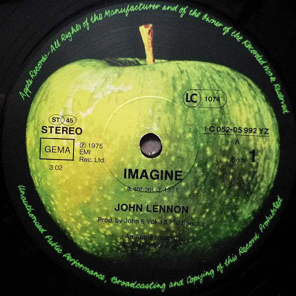 John Lennon ~ Imagine / Working Class Hero (Vinyl) - Djungel & Jazz