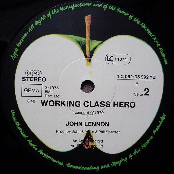 John Lennon ~ Imagine / Working Class Hero (Vinyl) - Djungel & Jazz