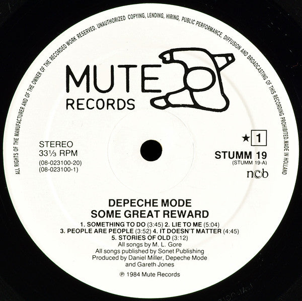 Depeche Mode : Some Great Reward (LP, Album)