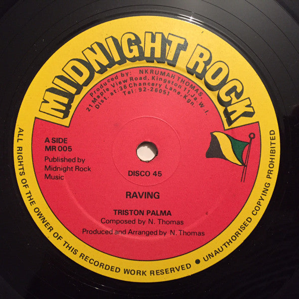 Triston Palma*, Jah Thomas : Raving / Dance In The Area (12")