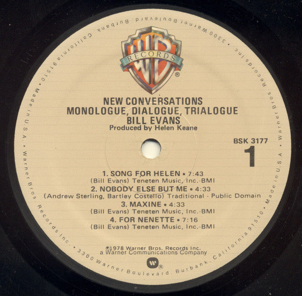 Bill Evans ~ New Conversations (Vinyl) - Djungel & Jazz