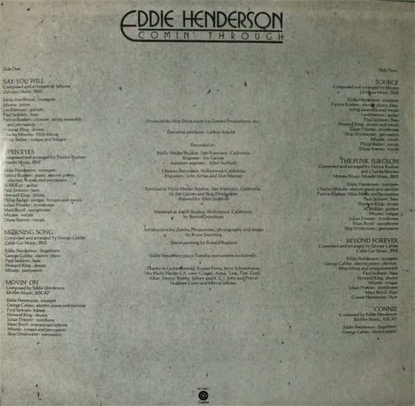 Eddie Henderson : Comin' Through (LP, Album, Jac)