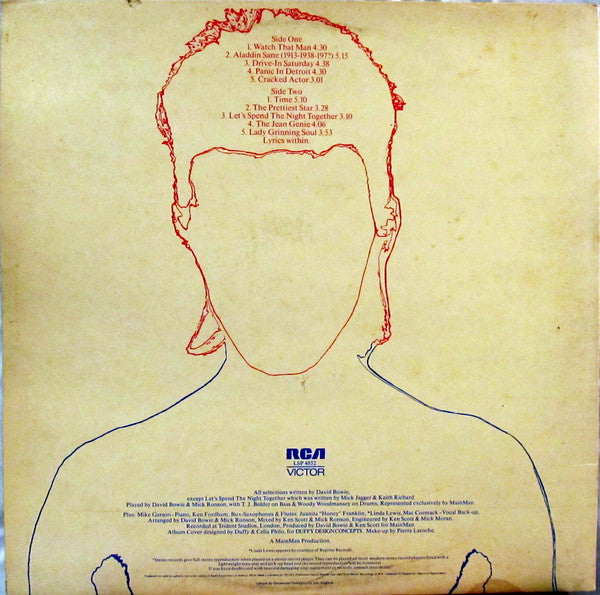 David Bowie : Aladdin Sane (LP, Album, Gat)