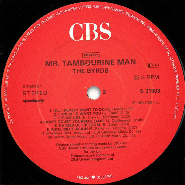 The Byrds ~ Mr. Tambourine Man (Vinyl) - Djungel & Jazz