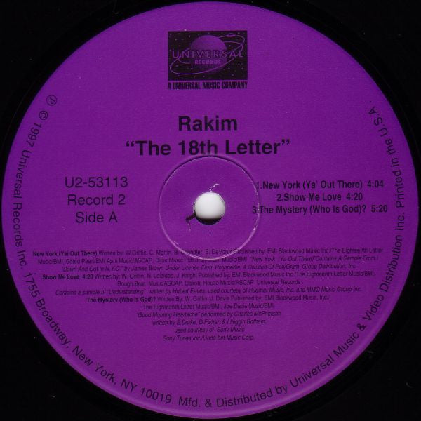 Rakim ~ The 18th Letter (Vinyl) - Djungel & Jazz