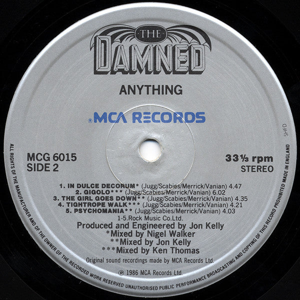 The Damned ~ Anything (Vinyl) - Djungel & Jazz
