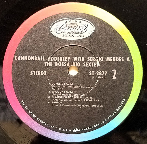 Cannonball Adderley And The Bossa Rio Sextet* With Sergio Mendes* : Cannonball Adderley And The Bossa Rio Sextet With Sergio Mendes (LP, Album, RE, Jac)