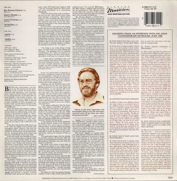 Bill Evans : The Paris Concert (Edition Two) (LP, Album, RE, GEM)