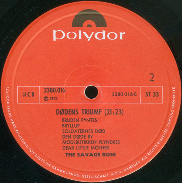 Savage Rose ~ Dødens Triumf (Vinyl) - Djungel & Jazz