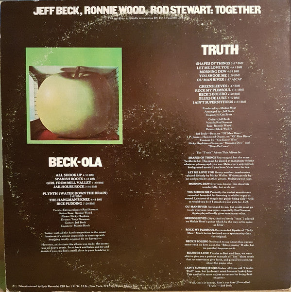 Jeff Beck ~ Truth/Beck-ola (Vinyl) - Djungel & Jazz
