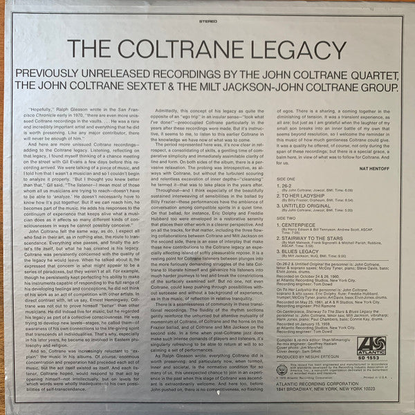 John Coltrane ~ The Coltrane Legacy (Vinyl) - Djungel & Jazz