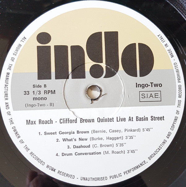 Max Roach-Clifford Brown Quintet ~ Live At Basin Street, April 1956 (Vinyl) - Djungel & Jazz
