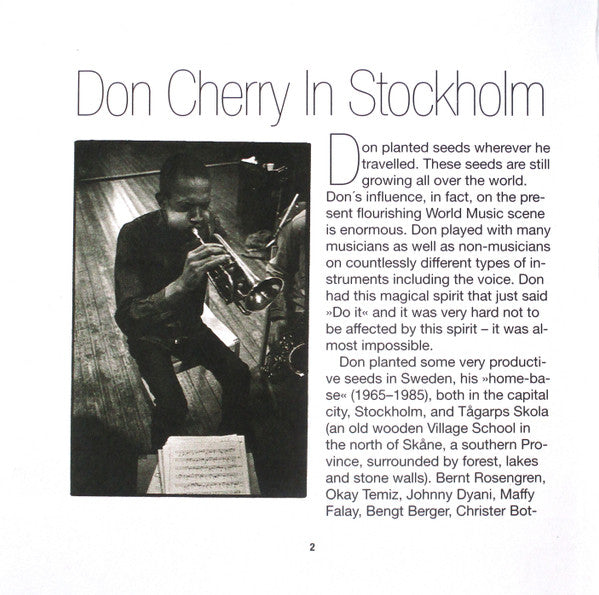 Don Cherry In Stockholm With Bernt Rosengren Group ~ Brotherhood Suite (Vinyl) - Djungel & Jazz