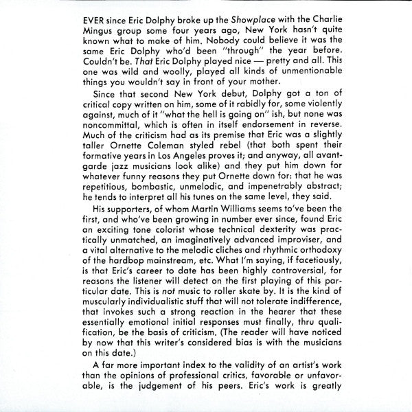 Eric Dolphy ~ Out To Lunch! (Vinyl) - Djungel & Jazz