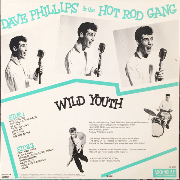 Dave Phillips (4) & The Hot Rod Gang : Wild Youth (LP, Album)