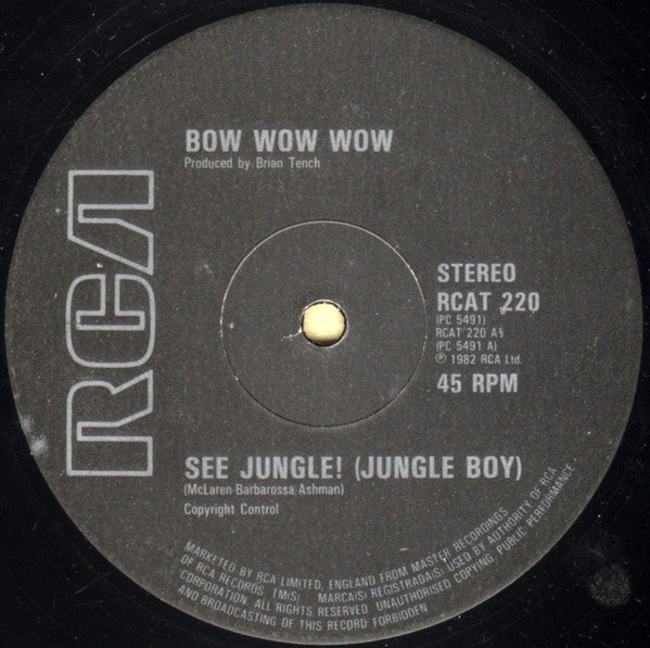Bow Wow Wow ~ See Jungle! (Jungle Boy) (Vinyl) - Djungel & Jazz