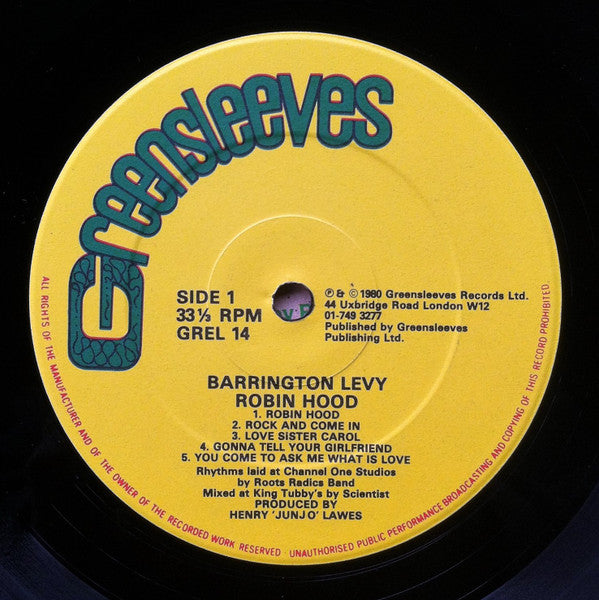 Barrington Levy ~ Robin Hood (Vinyl) - Djungel & Jazz