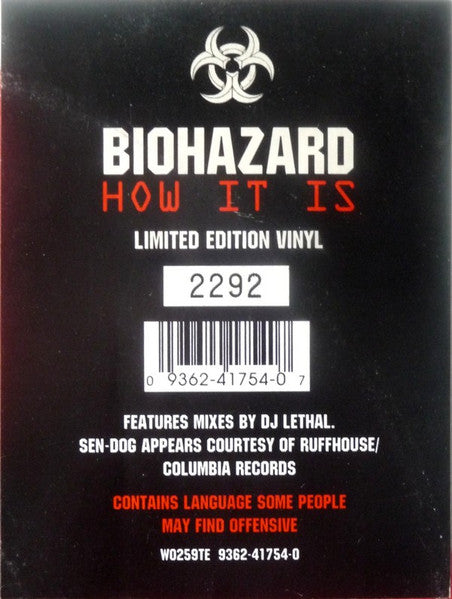 Biohazard ~ How It Is (Vinyl) - Djungel & Jazz