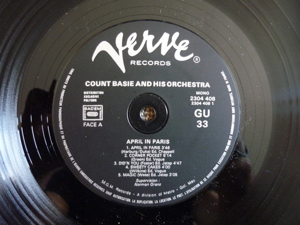 Count Basie Orchestra : April In Paris (LP, Album, Mono, RE)