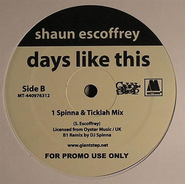 Donnie / Shaun Escoffery : Cloud 9 (Remixes) / Days Like This (12", Promo)