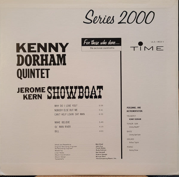 The Kenny Dorham Quintet, Jerome Kern ~ Showboat (Vinyl) - Djungel & Jazz