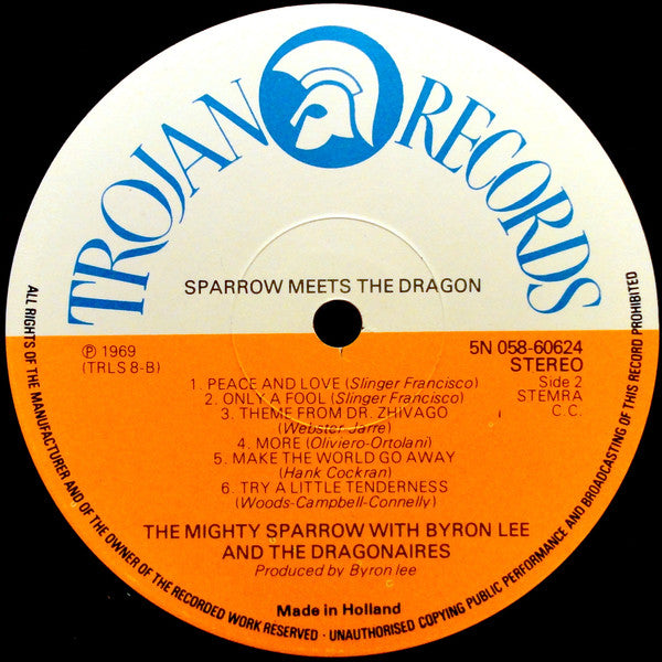 The Mighty Sparrow* With Byron Lee And The Dragonaires : Sparrow Meets The Dragon (LP, Album, RE)