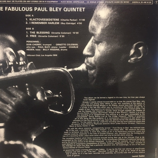 Paul Bley Quintet : The Fabulous Paul Bley Quintet (LP, Album)