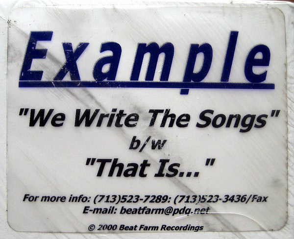 Example  ~ We Write The Songs b/w That Is... (Vinyl) - Djungel & Jazz