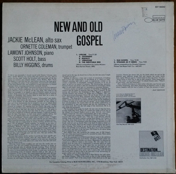Jackie McLean ~ New And Old Gospel (Vinyl) - Djungel & Jazz