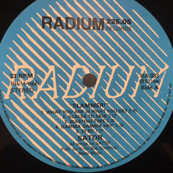 Sator ~ Slammer! (Vinyl) - Djungel & Jazz