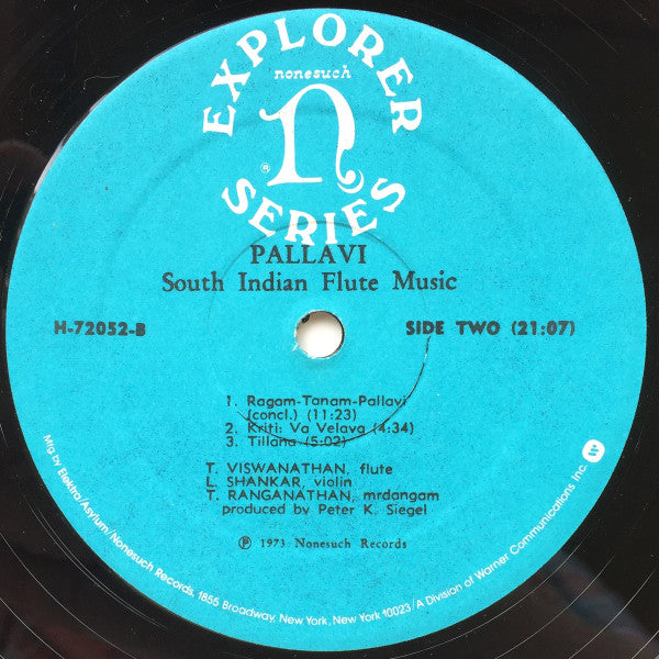 T. Viswanathan, L. Shankar, T. Ranganathan ~ Pallavi: South Indian Flute Music (Vinyl) - Djungel & Jazz