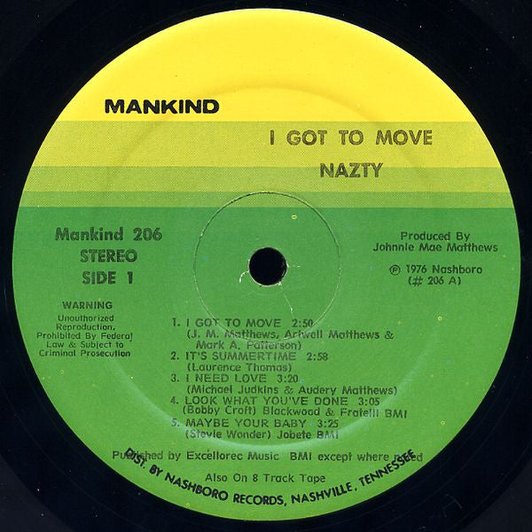 The Nazty ~ I Got To Move (Vinyl) - Djungel & Jazz