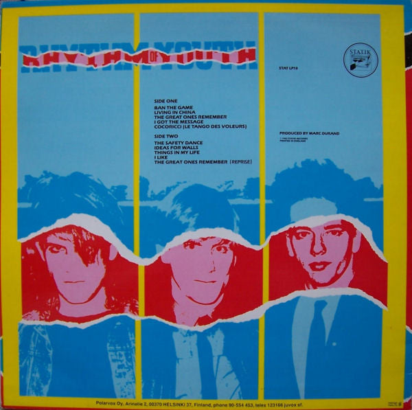 Men Without Hats : Rhythm Of Youth (LP, Album)