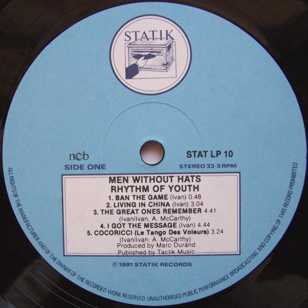 Men Without Hats : Rhythm Of Youth (LP, Album)