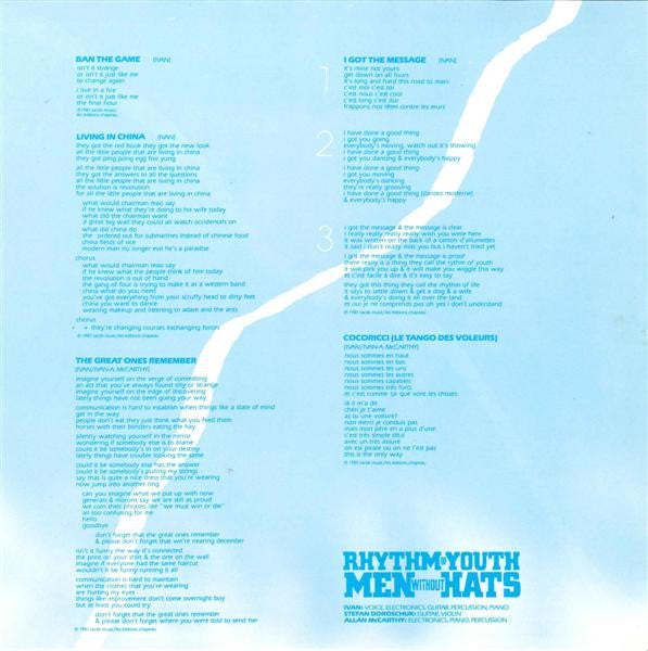 Men Without Hats : Rhythm Of Youth (LP, Album)