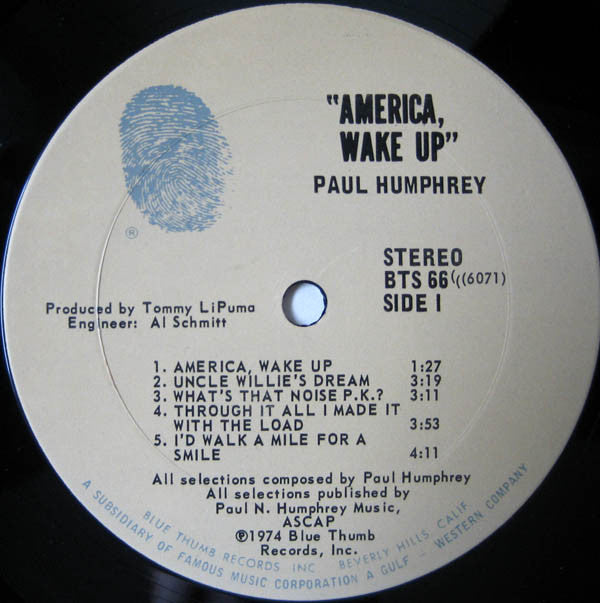 Paul Humphrey : America, Wake Up (LP, Album, Ter)