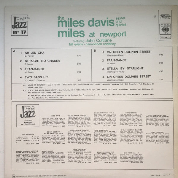 The Miles Davis Sextet / The Miles Davis Quintet : Miles At Newport (LP, Album)