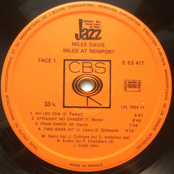 The Miles Davis Sextet / The Miles Davis Quintet : Miles At Newport (LP, Album)