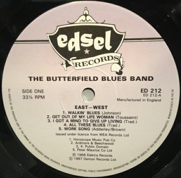 The Butterfield Blues Band ~ East West (Vinyl) - Djungel & Jazz