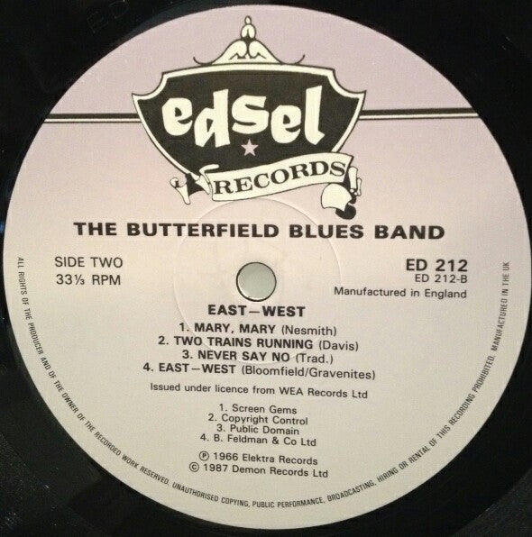 The Butterfield Blues Band ~ East West (Vinyl) - Djungel & Jazz