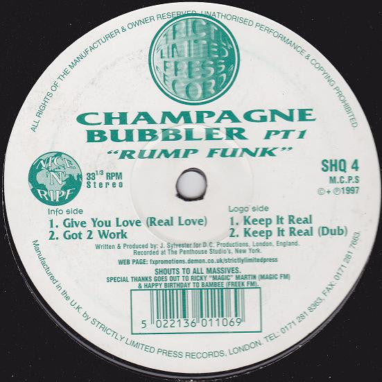 Champagne Bubbler : PT1 - Rump Funk (12", EP)