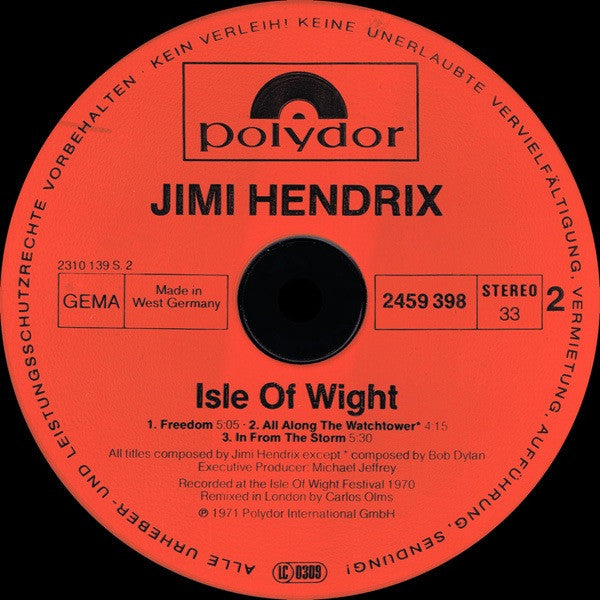 Jimi Hendrix ~ Isle Of Wight (Vinyl) - Djungel & Jazz